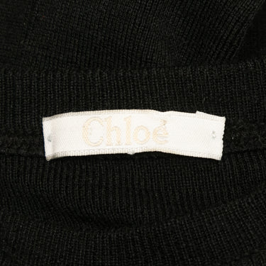 Black Chloe Pleated Knit Dress Size S - Designer Revival