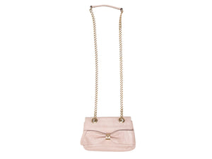 Light Pink Carolina Herrera Crinkle Patent Crossbody Bag