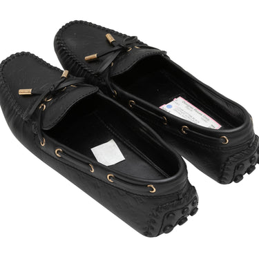 Black Louis Vuitton Embossed Monogrammed Driving Loafers Size 39 - Designer Revival