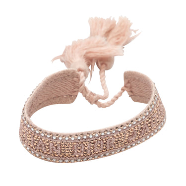 Pink Christian Dior Woven Crystal-Embellished Bracelet - Designer Revival