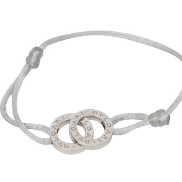 Silver & Grey Bvlgari Satin Bracelet - Designer Revival