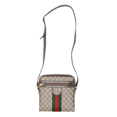 Taupe & Multicolor Gucci Ophidia Monogram Messenger Bag