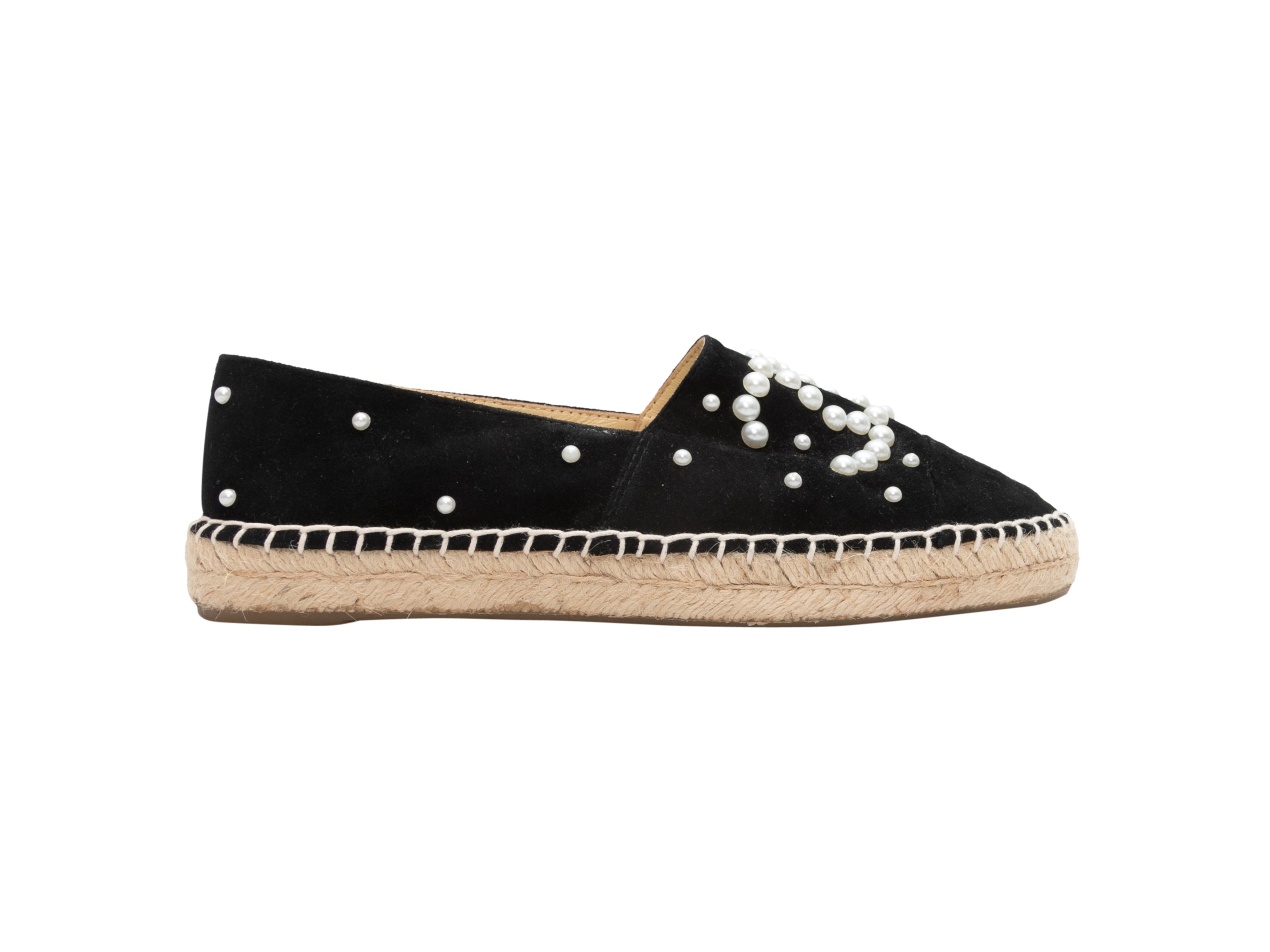 Chanel - Authenticated Espadrille - Leather Black Plain for Women, Good Condition