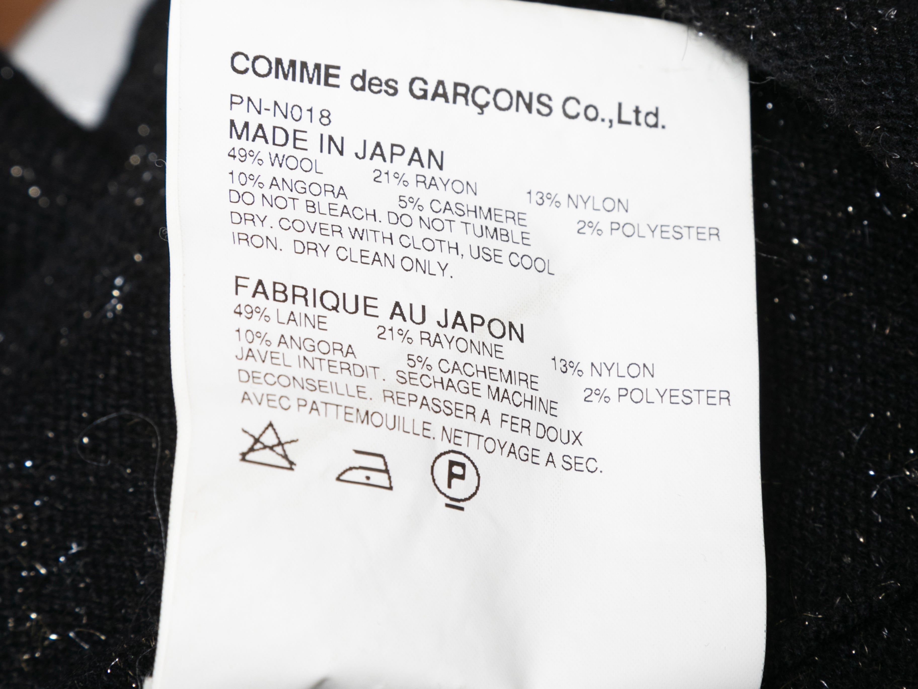 Black Comme Des Garcons Homme Plus Fall/Winter 2014 Wool-Blend Sweater Size US M - Designer Revival