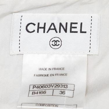 White & Multicolor Chanel Tweed Mini Skirt Size EU 36 - Designer Revival