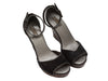 Black Prada Suede Wedge Sandals