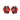 Vintage Red & Gold-Tone Yves Saint Laurent Floral Clip-On Earrings
