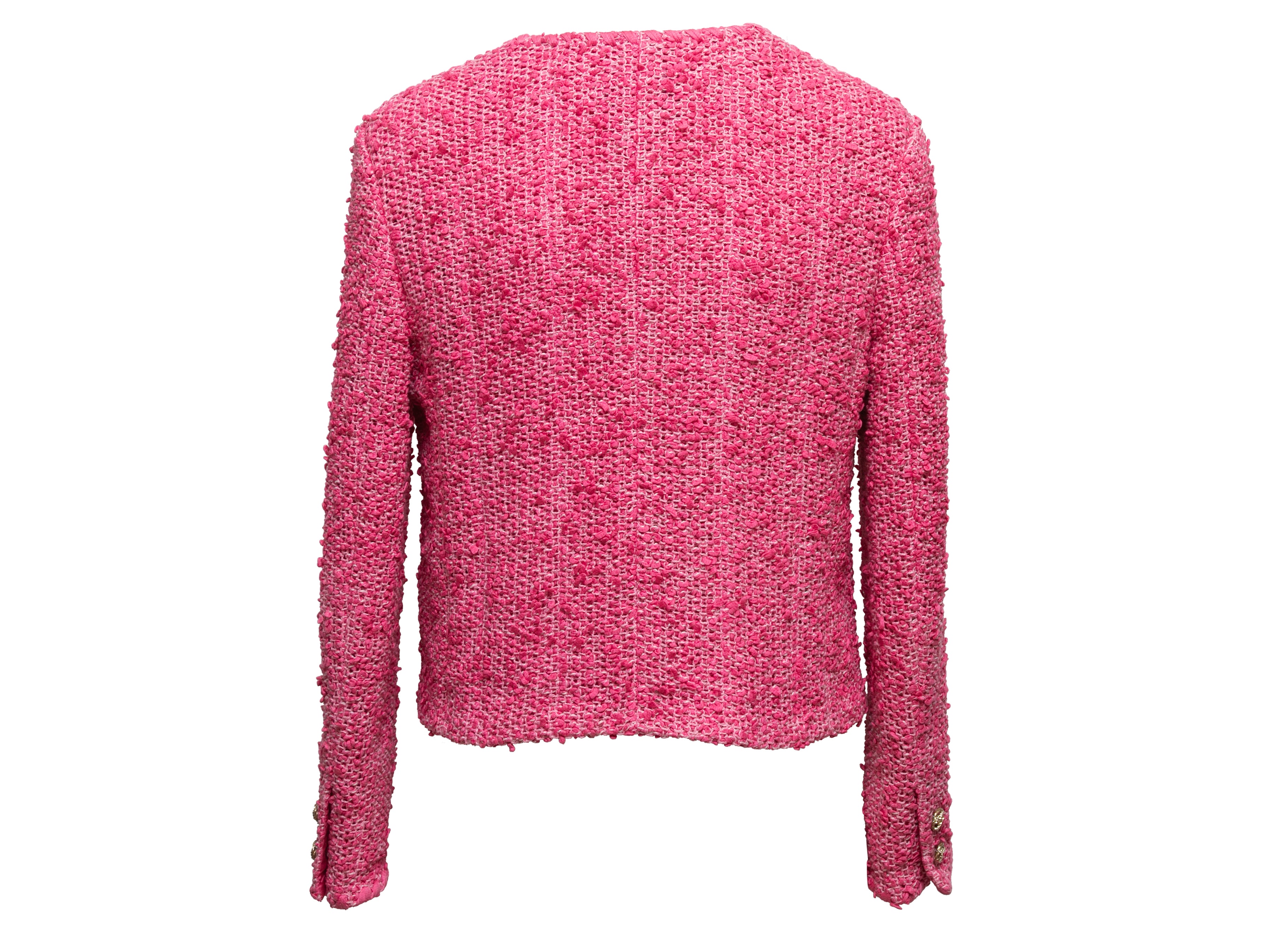 Chanel Red and Pink Tweed Biker Jacket, 2006 (Very Good), Apparel in Red/Pink