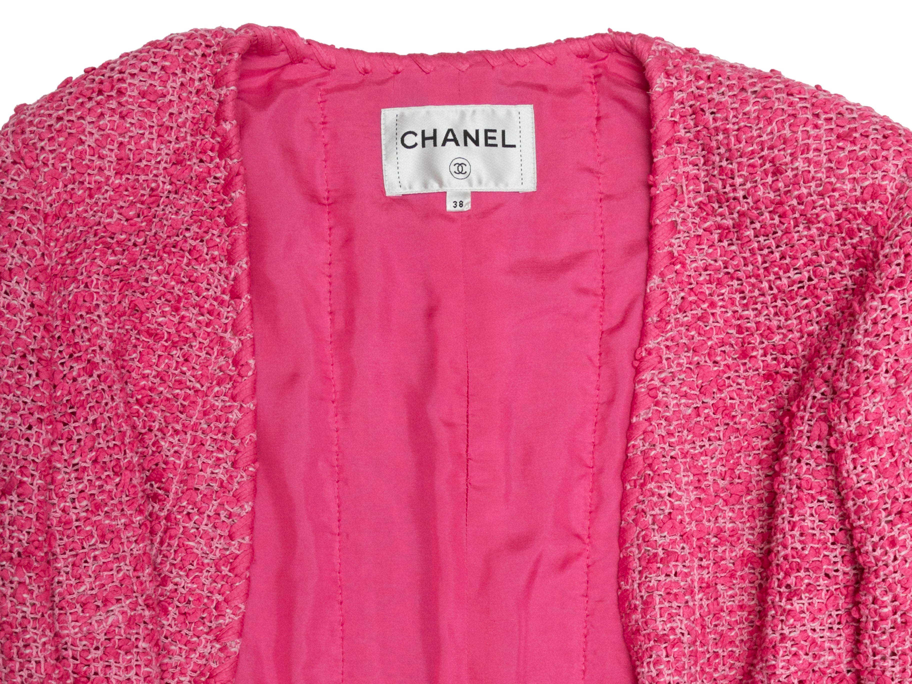 Pink Chanel Spring/Summer 2021 Tweed Jacket Size EU 38