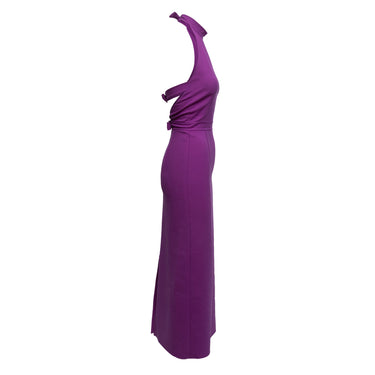 Purple Oscar de la Renta Bow Halter Dress Size US S - 127-0Shops Revival