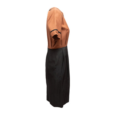 Vintage Brown & Black Balmain Ivoire 1980s Linen Dress Size EU 40 - Designer Revival