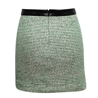 Chanel Pink, Green and Blue Metallic Tweed Top and Skirt Set FR 36