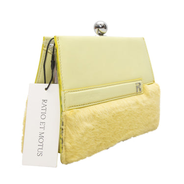 Yellow Ratio Et Motus Faux Fur & Leather Mini Bag