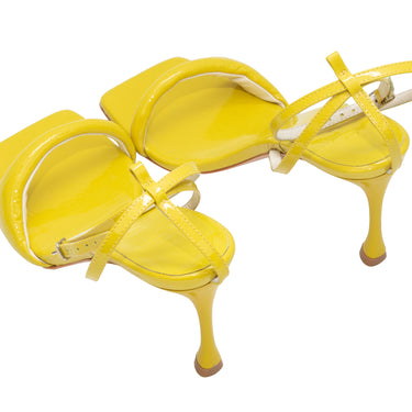Yellow Tibi Hugh Patent Leather Heeled Sandals Size 39