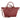 Red Longchamp Le Pliage Leather Tote
