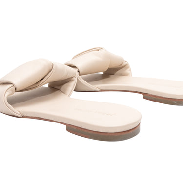 Beige Jenni Kayne Leather Slide Sandals Size 40 - Designer Revival