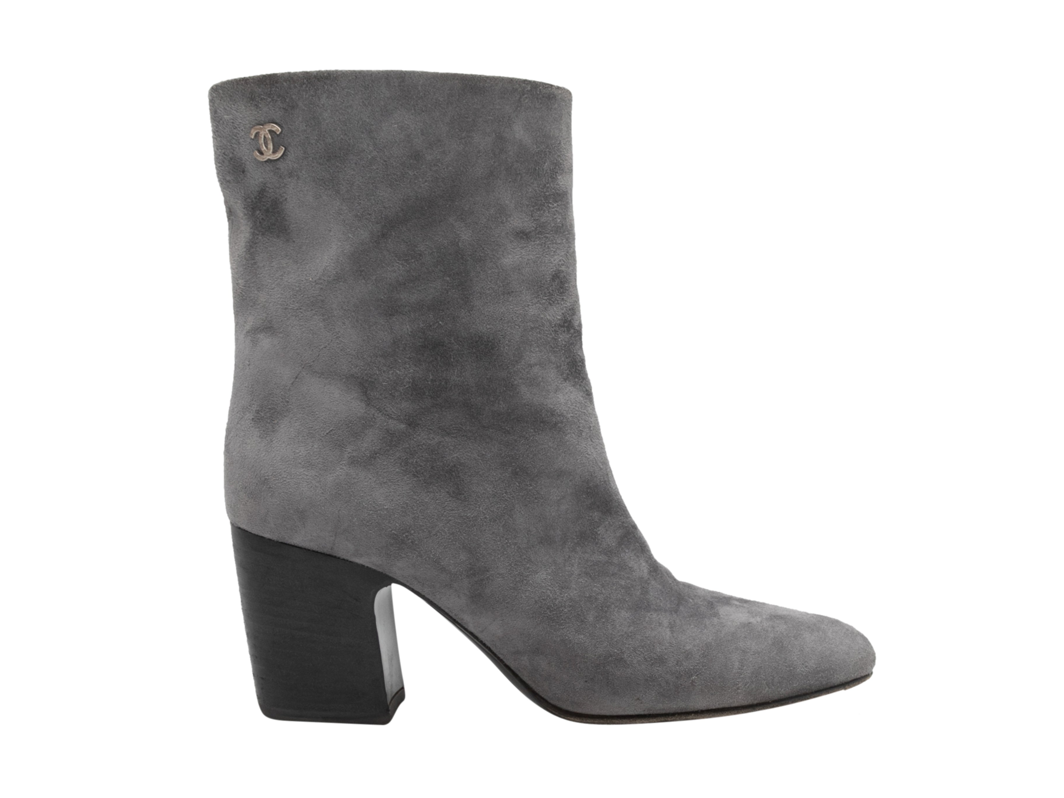 gray chanel boots 39