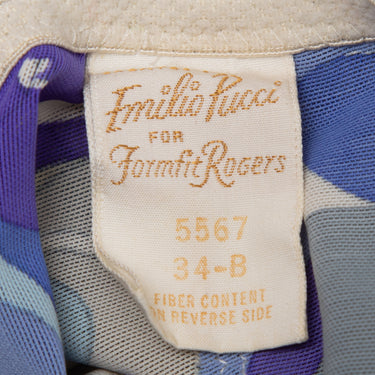 Vintage Periwinkle & White Emilio Pucci for Formfit Rogers Mesh Lingerie Romper - Designer Revival