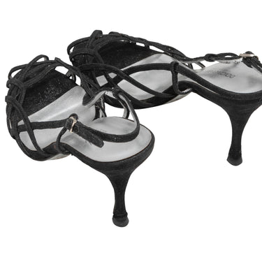 Black Dolce & Gabbana Strappy Glitter Heeled Sandals Size 38 - Designer Revival