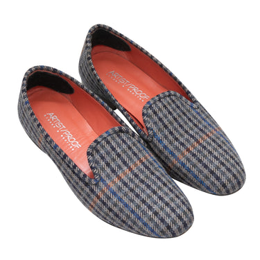 Grey & Multucolor Artist/Proof x Stubbs & Wootton Houndstooth Loafers Size 37