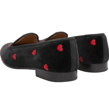 Black & Red Stubbs & Wootton Heart Loafers Size 37.5