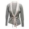 Grey & White Brunello Cucinelli Cashmere Silk-Trimmed Cardigan Size US XS - Designer Revival