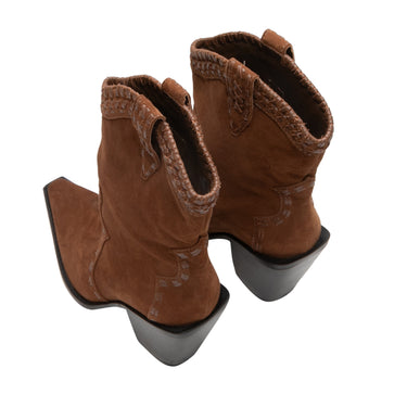 Brown Alice + Olivia Suede Mid-Calf Cowboy Boots Size 39.5 - Designer Revival