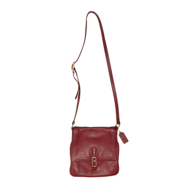 Vintage Red Coach Leather Crossbody Bag - Designer Revival