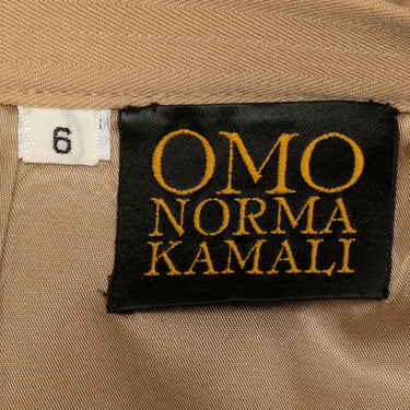 Vintage Tan Omo Norma Kamali Pencil Skirt Size US 6 - Designer Revival