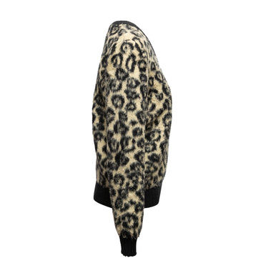 Black & Beige Celine Leopard Patterned Sweater Size M - Designer Revival