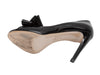 Black Valentino Patent Leather Peep-Toe Bow Heels