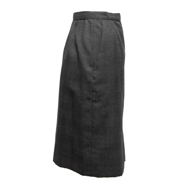 Vintage Grey Chanel 1970s Wool Pencil Skirt Size US XS - Designer Revival