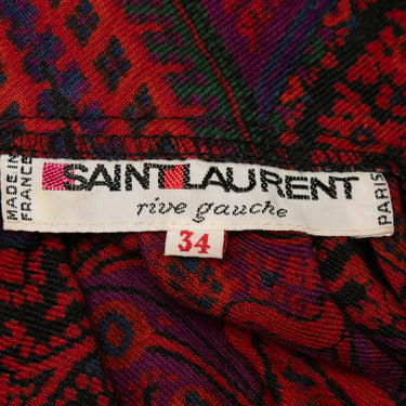 Vintage Red & Multicolor Saint Laurent 1976 Russian Collection Maxi Skirt Size FR 34 - Designer Revival