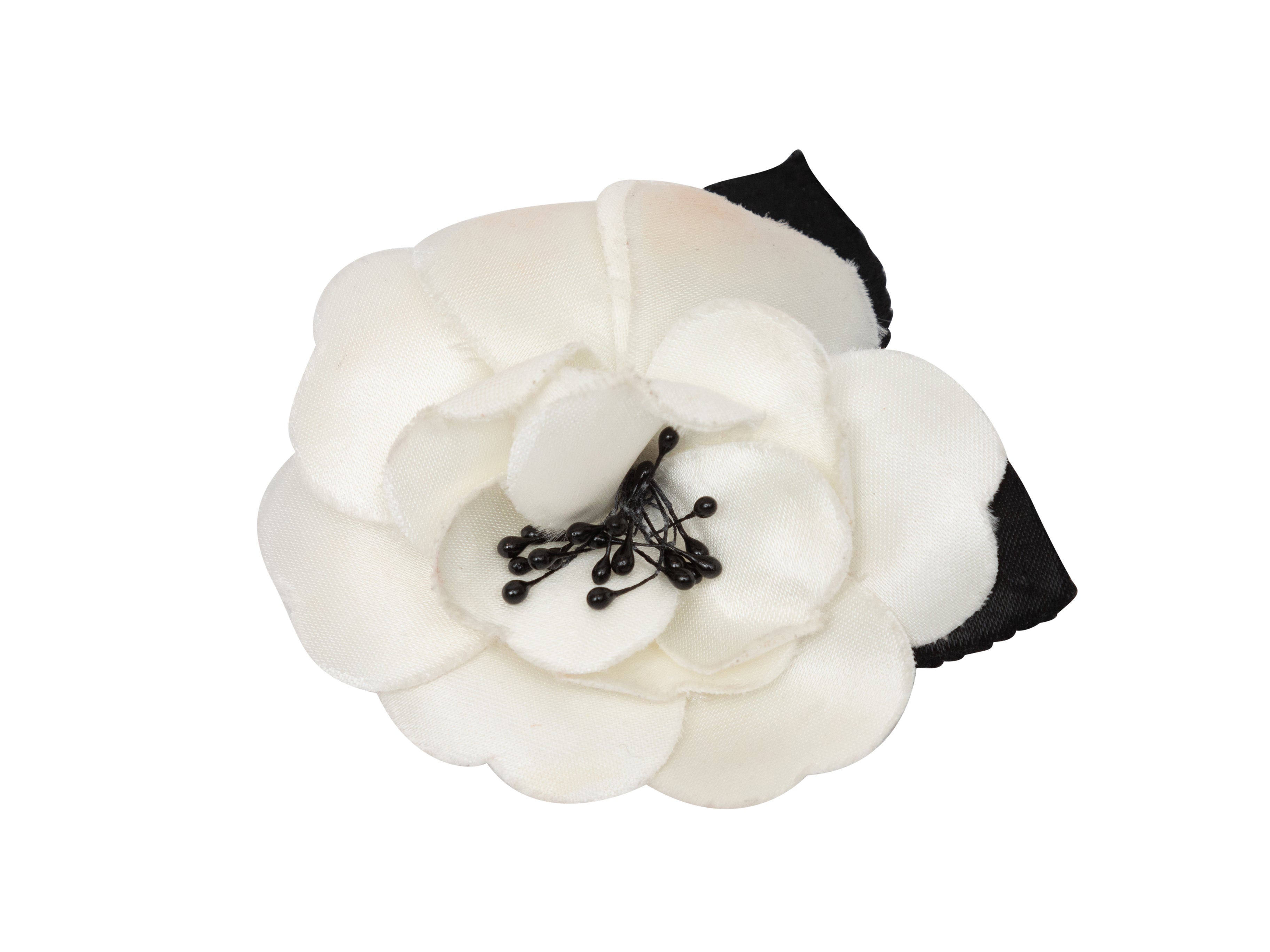 Chanel Black & White Camellia Clutch - Vintage Lux
