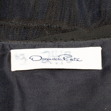 Vintage Black & Navy Oscar de la Renta Tulle Maxi Skirt Size S - Designer Revival