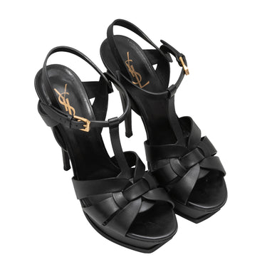Black Yves Saint Laurent Platform Sandals Size 39 - Designer Revival
