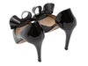 Black Valentino Patent Leather Peep-Toe Bow Heels