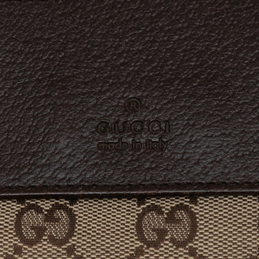 Brown Gucci GG Canvas Double Pocket Belt Bag