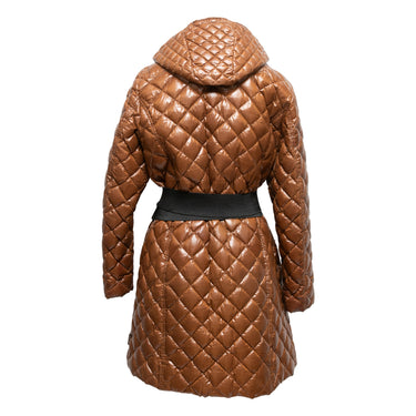 Tan Moncler Quilted Down Puffer Coat Size US 5