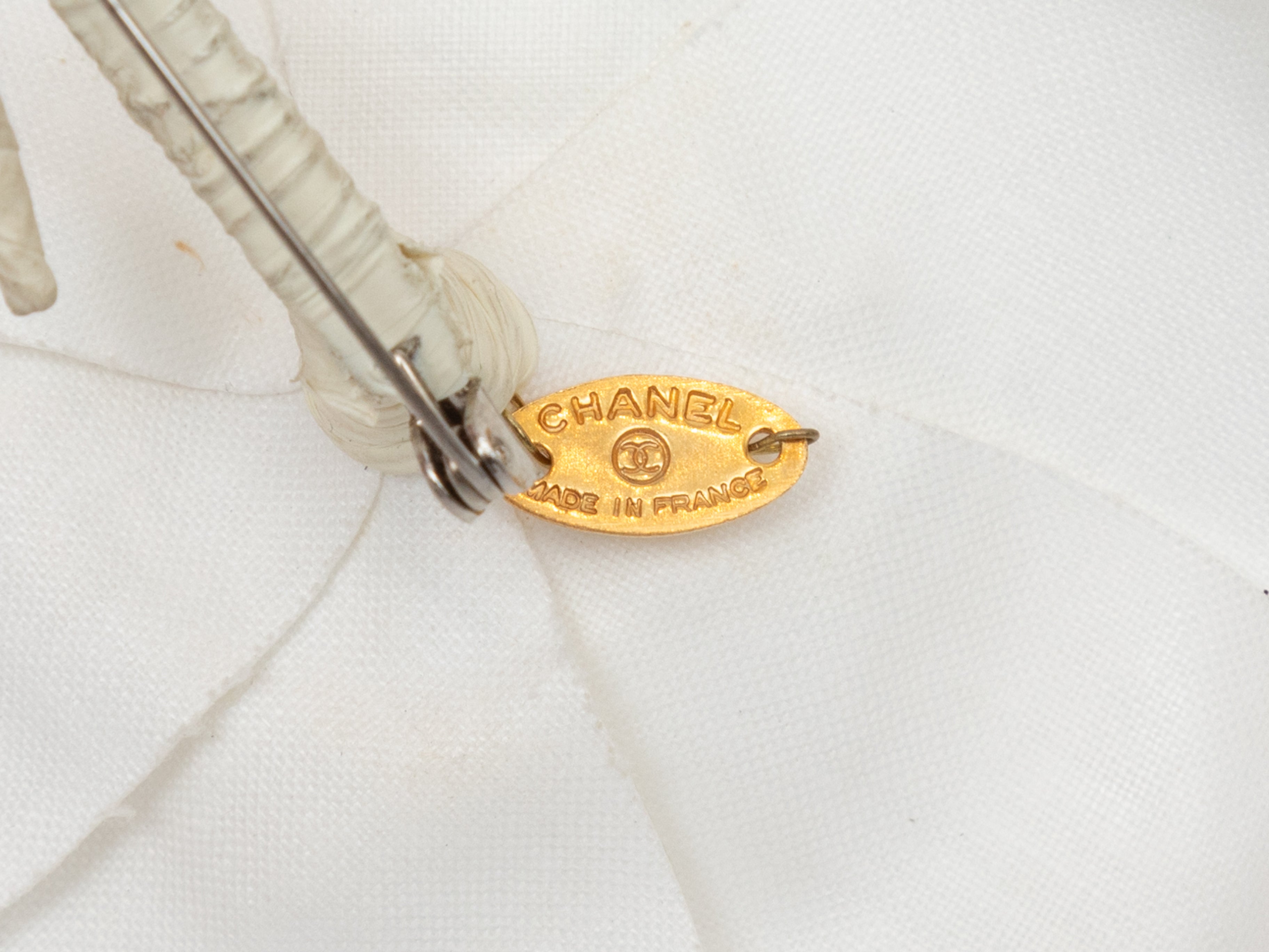 White Chanel Camellia Lapel Pin – Designer Revival