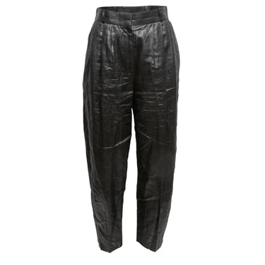 Black Alexander McQueen Waxed Linen Pants Size EU 42 - Atelier-lumieresShops Revival