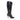 Black Giuseppe Zanotti Embossed Patent Croc Knee-High Heeled Boots Size 9.5