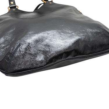 Black Yves Saint Laurent Patent Leather Handbag - Designer Revival