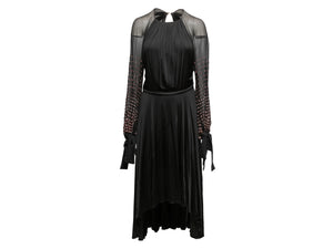 Black Lanvin Fall/Winter 2020 Embellished Long Sleeve Dress
