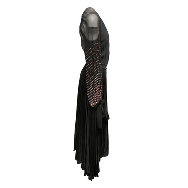 Black Lanvin Fall/Winter 2020 Embellished Long Sleeve Dress Size EU 42
