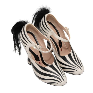 Black & White Gucci 2017 Zebra Mary Jane Pumps Size 36