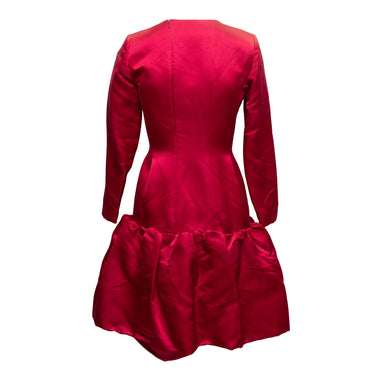 Red Oscar de la Renta Long Sleeve Drop Waist Dress Size US 4 - 127-0Shops Revival