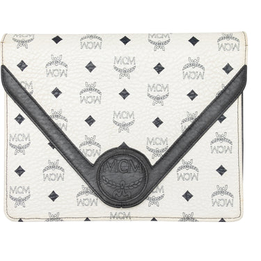 Vintage White & Black MCM Monogram Clutch - Atelier-lumieresShops Revival