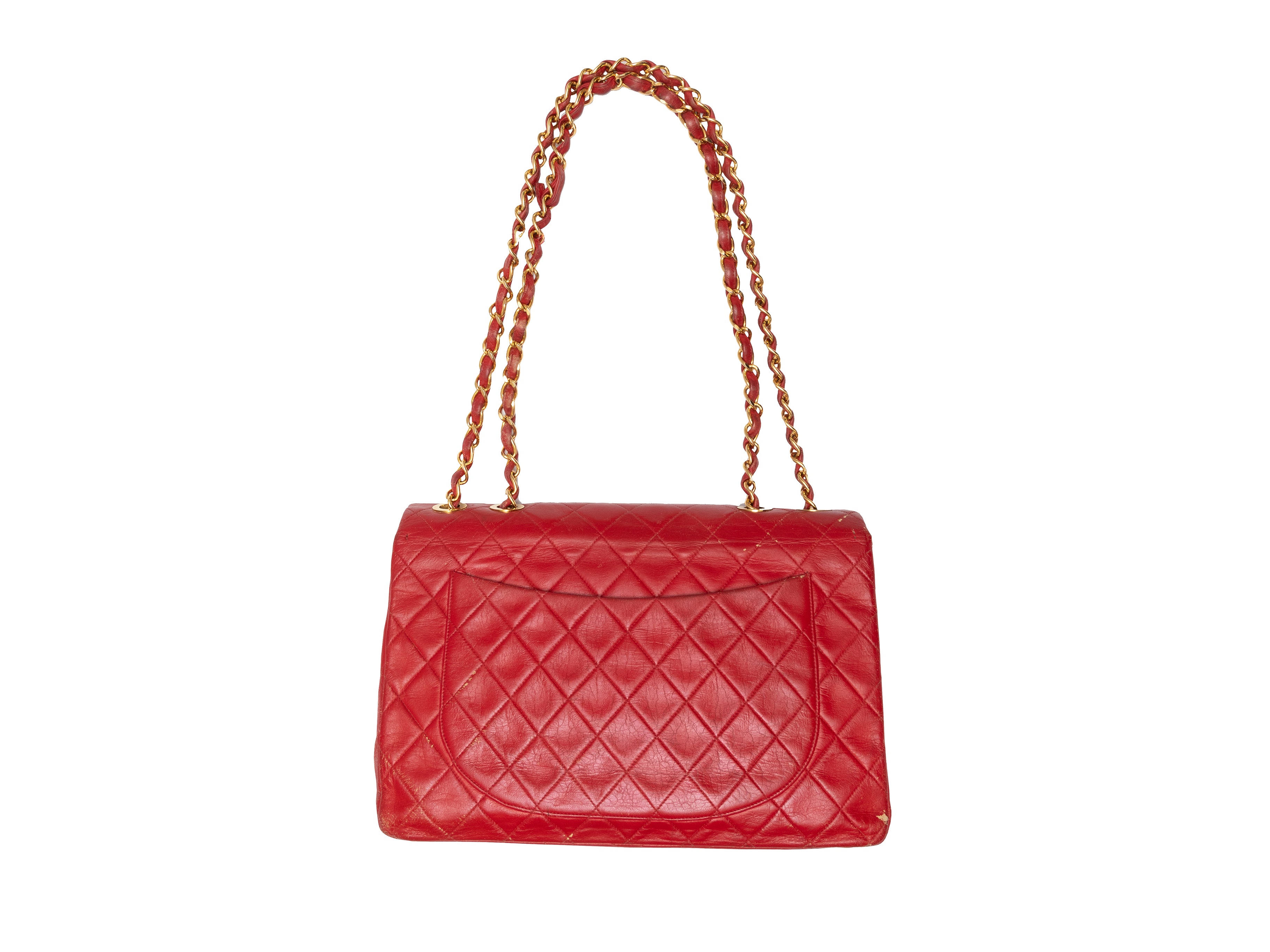 Vintage Red Chanel 3 Series Quilted Jumbo XL Flap Bag – Designer