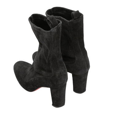 Black Christian Louboutin Suede Mid-Calf Boots Size 35 - Designer Revival